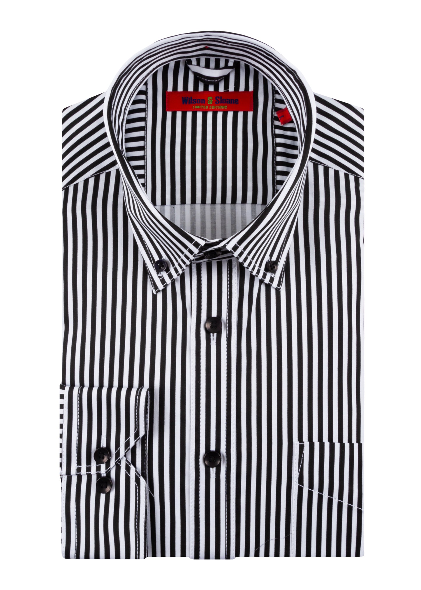 Mens Black and White Striped Shirt