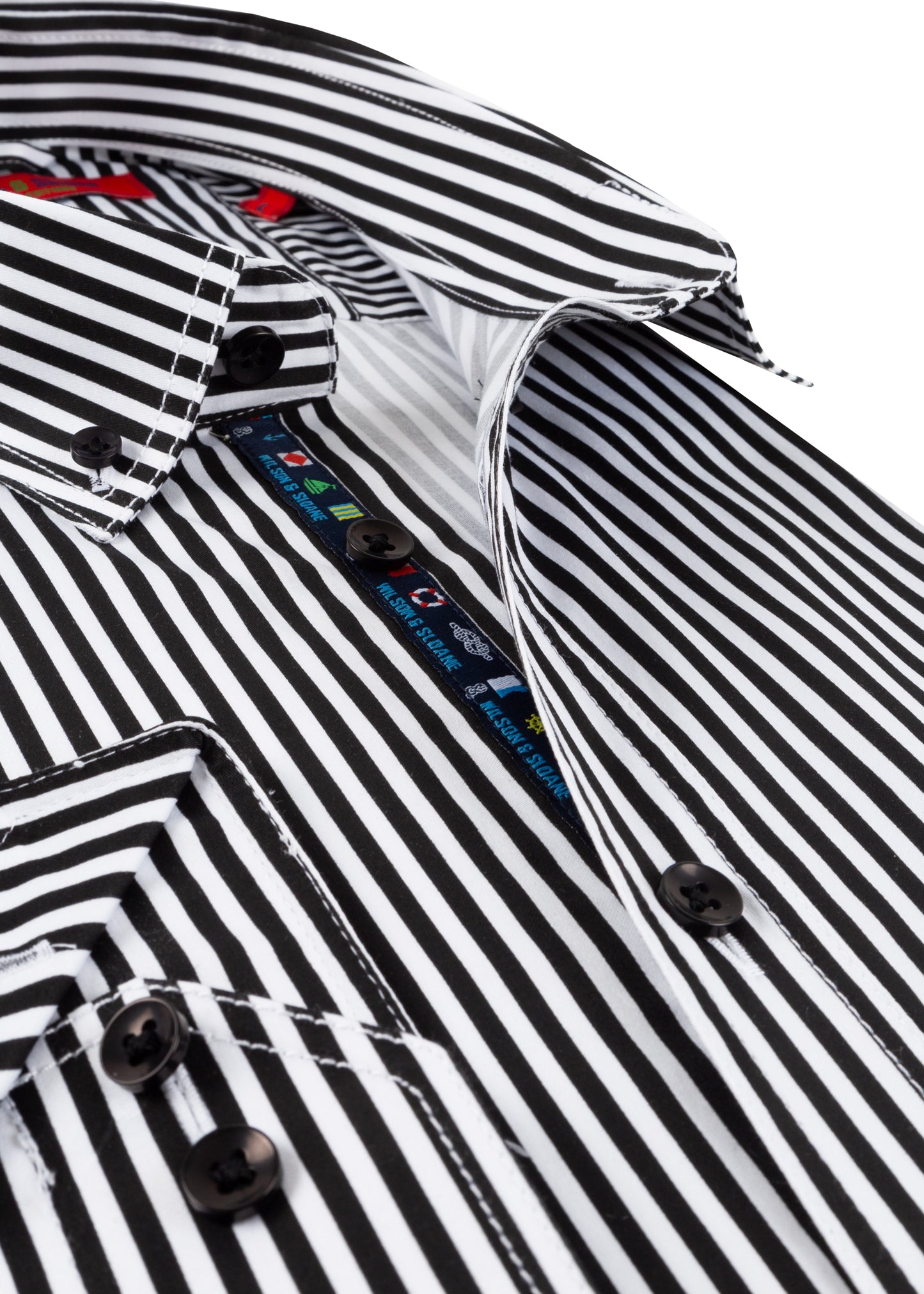 Mens Black and White Striped Shirt