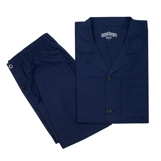 Men's Plain Navy Pyjama Set