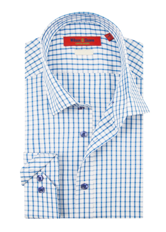 Blue & White Country Check Shirt | Mens Shooting Attire Essentials