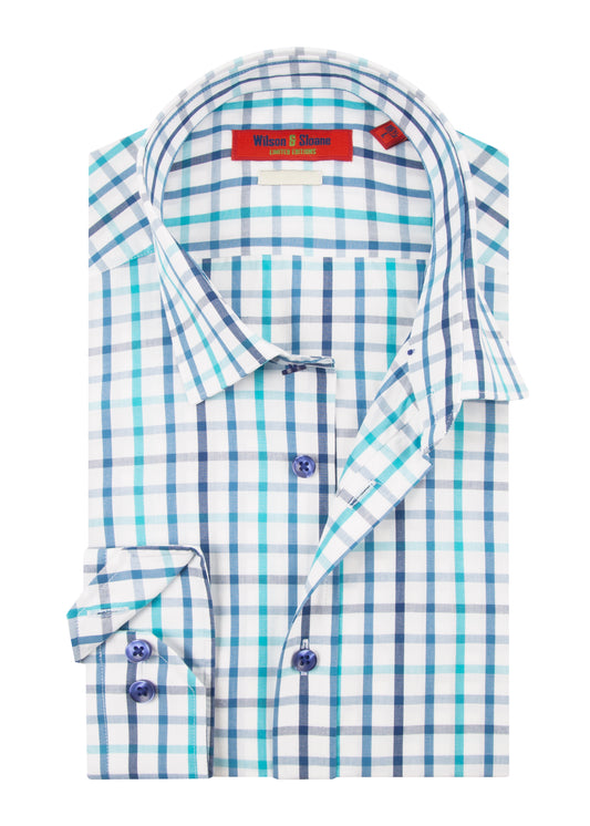Blue & Turquoise Country Check Shirt | Mens Shooting Attire Essentials