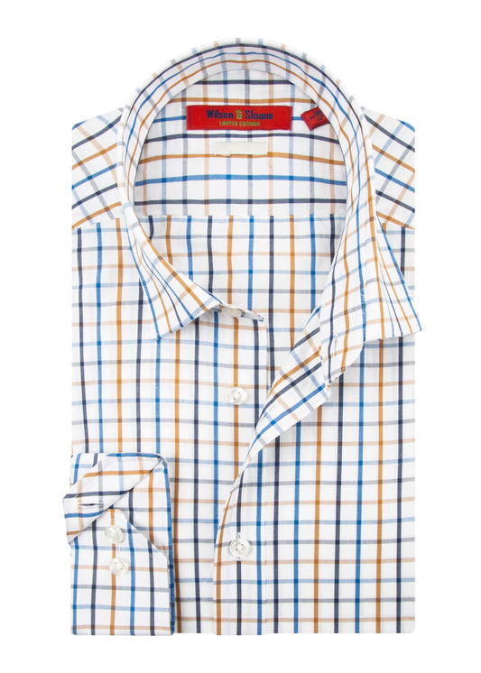 Blue & Gold Country Check Shirt | Mens Shooting Attire Essentials